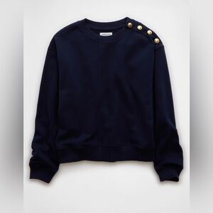 American Eagle AE Button Shoulder Sweatshirt